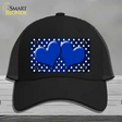 Blue White Small Dots Hearts Oil Rubbed Novelty License Plate Hat Mesh / Black