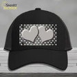 Gray White Small Dots Hearts Oil Rubbed Novelty License Plate Hat Mesh / Black