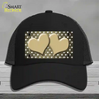 Gold White Small Dots Hearts Oil Rubbed Novelty License Plate Hat Mesh / Black