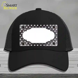 Black White Small Dots Scallop Oil Rubbed Novelty License Plate Hat Mesh / Black