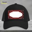 Red White Small Dots Scallop Oil Rubbed Novelty License Plate Hat Mesh / Black