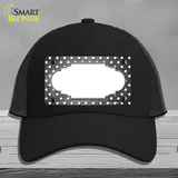 Gray White Small Dots Scallop Oil Rubbed Novelty License Plate Hat Mesh / Black