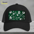 Green White Paw Oil Rubbed Novelty License Plate Hat Mesh / Black