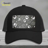 Gray White Paw Oil Rubbed Novelty License Plate Hat Mesh / Black