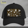 Brown White Paw Oil Rubbed Novelty License Plate Hat Mesh / Black