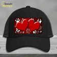 Paw Heart Red White Novelty License Plate Hat Mesh / Black