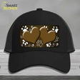 Paw Heart Brown White Novelty License Plate Hat Mesh / Black