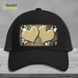 Paw Heart Gold White Novelty License Plate Hat Mesh / Black