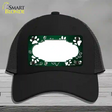 Paw Scallop Green White Novelty License Plate Hat Mesh / Black