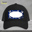 Paw Scallop Blue White Novelty License Plate Hat Mesh / Black