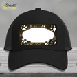 Paw Scallop Brown White Novelty License Plate Hat Mesh / Black