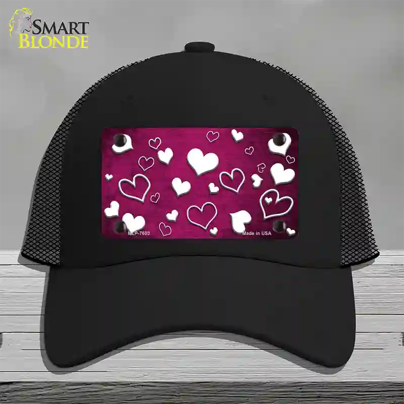 Pink White Love Oil Rubbed Novelty License Plate Hat Mesh / Black