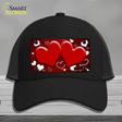 Red White Love Hearts Oil Rubbed Novelty License Plate Hat Mesh / Black