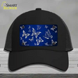 Blue White Butterfly Oil Rubbed Novelty License Plate Hat Mesh / Black