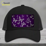 Purple White Butterfly Oil Rubbed Novelty License Plate Hat Mesh / Black