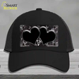 Black White Hearts Butterfly Oil Rubbed Novelty License Plate Hat Mesh / Black