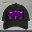 Purple White Hearts Butterfly Oil Rubbed Novelty License Plate Hat Mesh / Black