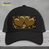 Brown White Hearts Butterfly Oil Rubbed Novelty License Plate Hat Mesh / Black