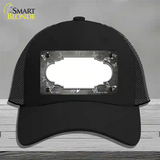 Gray White Scallop Butterfly Oil Rubbed Novelty License Plate Hat Mesh / Black