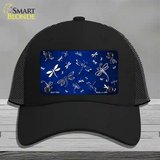 Blue White Dragonfly Oil Rubbed Novelty License Plate Hat Mesh / Black