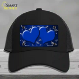 Blue White Dragonfly Hearts Oil Rubbed Novelty License Plate Hat Mesh / Black