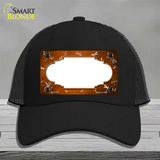 Orange White Dragonfly Scallop Oil Rubbed Novelty License Plate Hat Mesh / Black