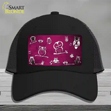 Pink White Owl Oil Rubbed Novelty License Plate Hat Mesh / Black