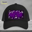 Purple White Owl Hearts Oil Rubbed Novelty License Plate Hat Mesh / Black