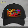 Orange Splatter Oil Rubbed Novelty License Plate Hat Mesh / Black