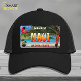 Maui Hawaii State Novelty License Plate Hat Mesh / Black