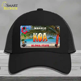 Koa Hawaii State Novelty License Plate Hat Mesh / Black