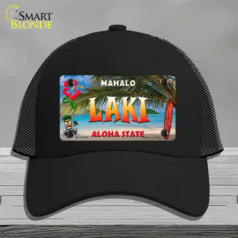 Laki Hawaii State Novelty License Plate Hat Mesh / Black