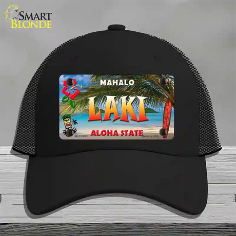 Laki Hawaii State Novelty License Plate Hat Mesh / Black