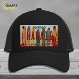 Hawaii Surfboards State Novelty License Plate Hat Mesh / Black