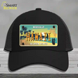 Hawaii Pineapple Novelty License Plate Hat Mesh / Black