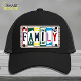 Family License Plate Art Wood Novelty License Plate Hat Mesh / Black