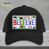 Believe License Plate Art Wood Novelty License Plate Hat Mesh / Black