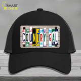 Country Gal Plate Art Novelty License Plate Hat Mesh / Black