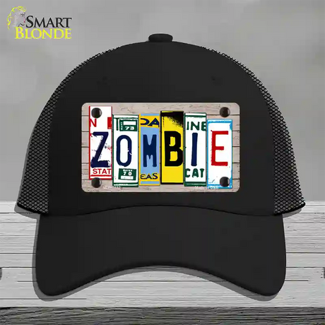 Zombie License Plate Art Wood Novelty License Plate Hat Mesh / Black