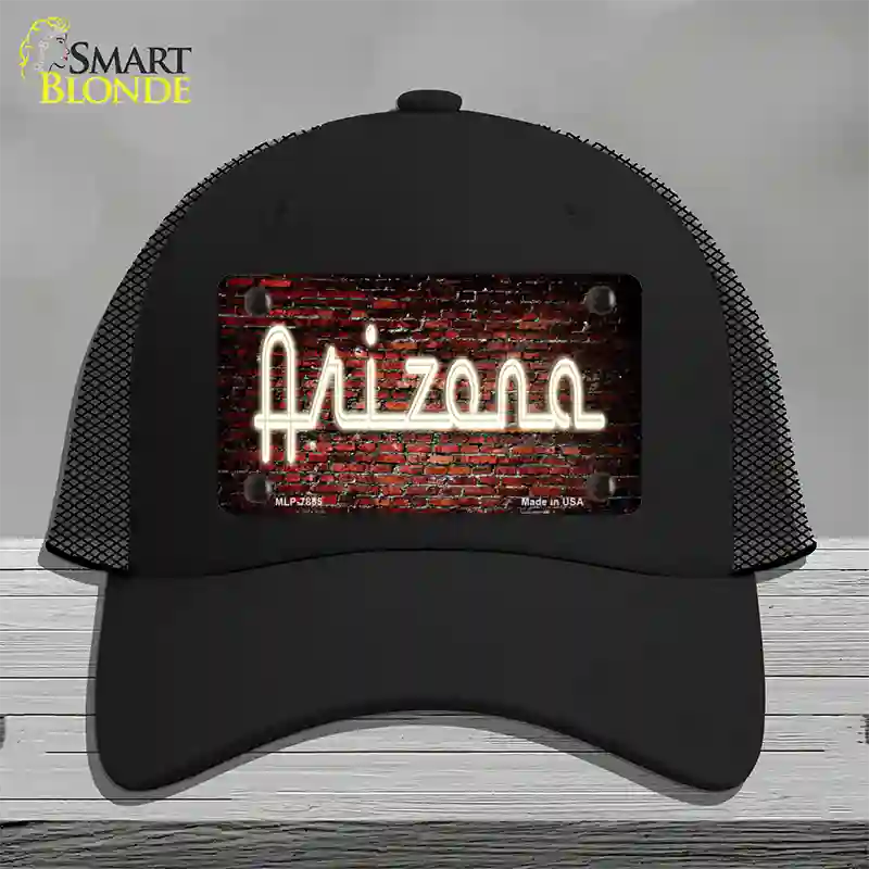 Arizona Neon Brick Novelty License Plate Hat Mesh / Black