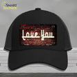 Love You On Brick Wall Novelty License Plate Hat Mesh / Black