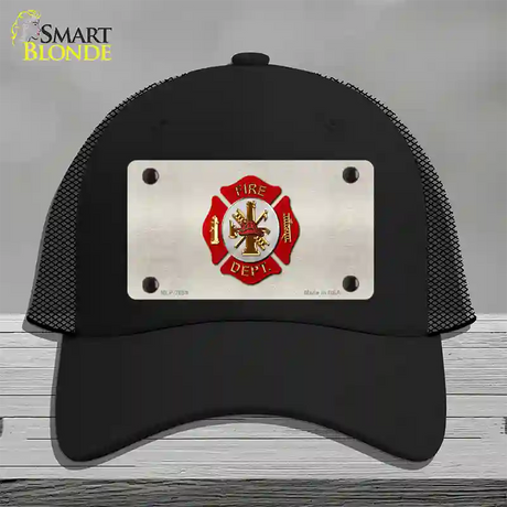 Fire Department Novelty License Plate Hat Mesh / Black