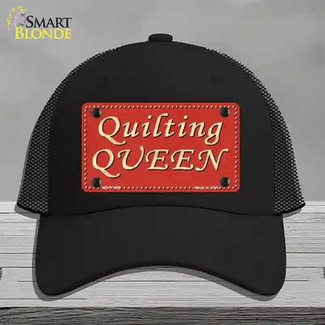 Quilting Queen Novelty License Plate Hat Mesh / Black