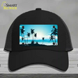 Sunset Blue Novelty License Plate Hat Mesh / Black