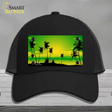 Sunset Yellow Green Novelty License Plate Hat Mesh / Black