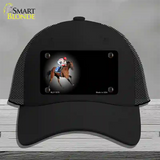 Horse Racing Offset Novelty License Plate Hat Mesh / Black