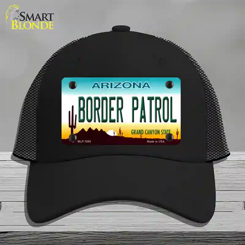 Border Patrol Arizona State Novelty License Plate Hat Mesh / Black