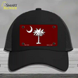 South Carolina Flag Burgundy Novelty License Plate Hat Mesh / Black