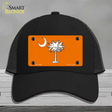 South Carolina Flag Orange Novelty License Plate Hat Mesh / Black