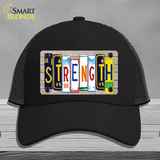 Strength Wood License Plate Art Novelty License Plate Hat Mesh / Black